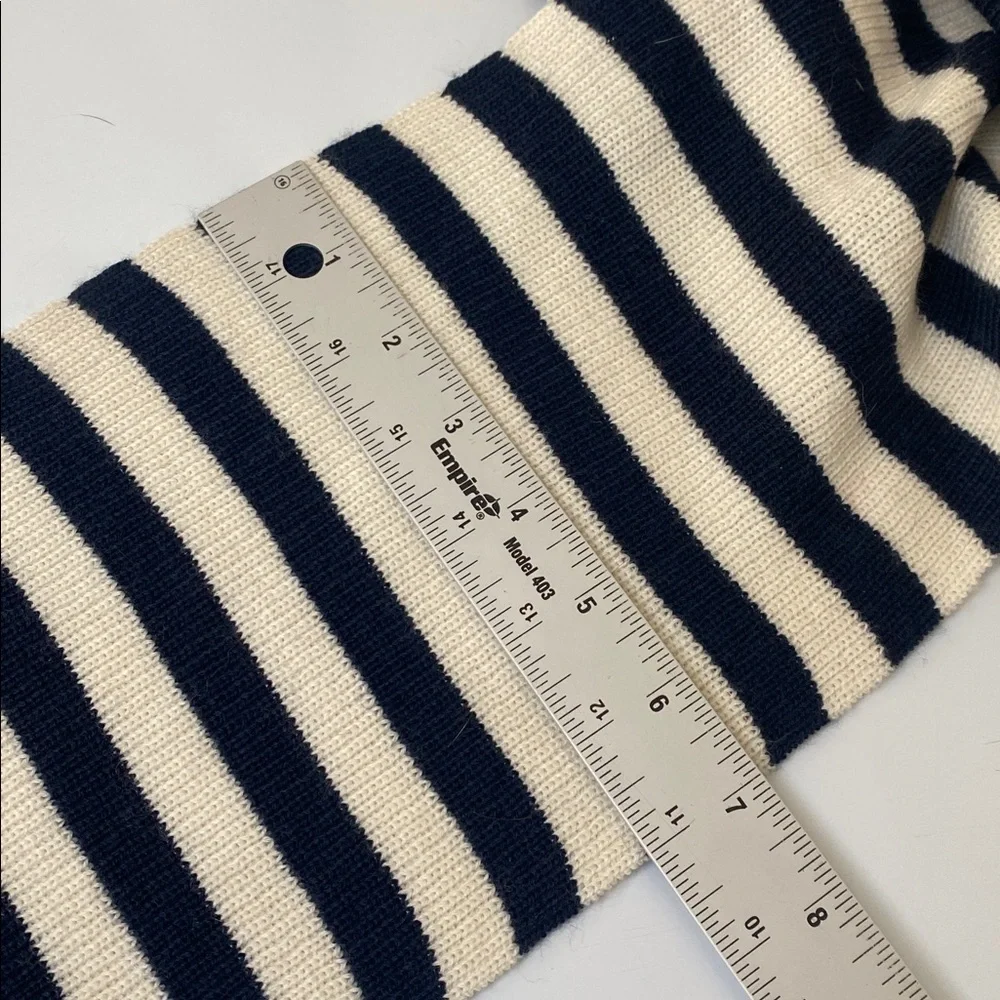 Crewcuts Scarf and Hat Set NWT Blue Ivory Stripe Unisex Wool Blend Skull Warm
